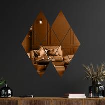 Espelho Decorativo Formas Geométricas Bronze