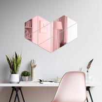 Espelho Decorativo Formas Geométricas Rose