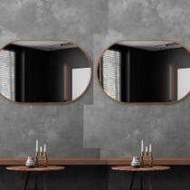 Espelho Decorativo Grande Oval de Parede 50x80cm Kit com 2 unidades para Quarto Hall Lavabo