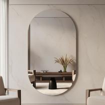Espelho Decorativo Grande Oval Lapidado 60x40 Moderno Sala Quarto Banheiro Decoração