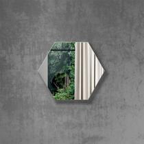 Espelho Decorativo Hexágono 69cm Off White Dalla Costa Espelho Decorativo Hexágono 69cm Off White Dalla Costa