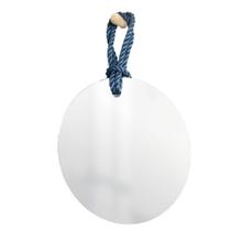 Espelho Decorativo Hole Alça Sisal Azul 50Cm Redondo