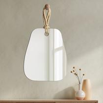 Espelho Decorativo Hole Alça Sisal Natural Trapézio In House Decor Espelho Decorativo Hole Alça Sisal Natural Trapézio In House Decor