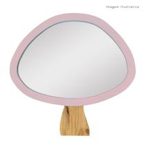 Espelho Decorativo Infantil 64x64cm Cogumelo Rosa