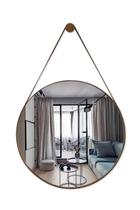 Espelho Decorativo Lavabo Organico Redondo 60cm + Suporte