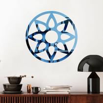 Espelho Decorativo Mandala Flor Azul