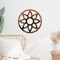 Espelho Decorativo Mandala Flor Bronze