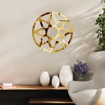 Espelho Decorativo Mandala Flor Dourado