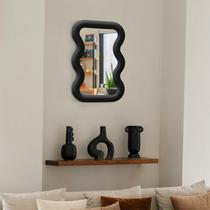 Espelho Decorativo New York Veludo 67cm X 90cm Preto