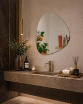 Espelho decorativo orgânico 60cmx50cm moderno luxo sala quarto banheiro