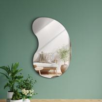 Espelho Decorativo Orgânico 60x40cm em Vidro Lapidado Fita Dupla Face Fácil Aplicação Bean