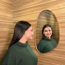 Espelho Decorativo Orgânico 60x40cm Moderno de Parede para Sala Cozinha Banheiro