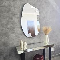 Espelho Decorativo Orgânico de Parede Dunna Sem Moldura Instalação Fita Dupla Face Para Banheiro Quarto Sala Hall
