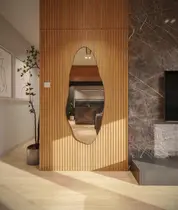 Espelho Decorativo Orgânico Grande 115x60 De Parede Quarto Sala Banheiro