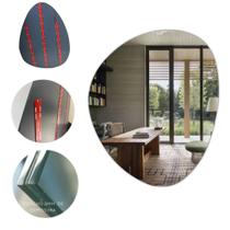 Espelho Decorativo Orgânico Lapidado 700x580 Moderno com FITA DUPLA FACE Espelho Decorativo Orgânico Lapidado 700x580 Moderno com FITA DUPLA FACE
