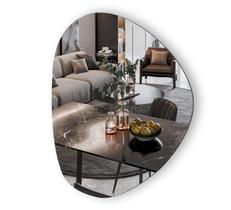 Espelho Decorativo Orgânico Lapidado 70x58cm Design Moderno - com suporte para fixação INCLUSO Espelho Decorativo Orgânico Lapidado 70x58cm Design Moderno - com suporte para fixação INCLUSO