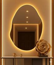 Espelho Decorativo Orgânico Luz Led Quente De Parede Banheiro Quarto Sala Closet Hall Corpo Inteiro Madri Demoglass Espelho Decorativo Orgânico Luz Led Quente De Parede Banheiro Quarto Sala Closet Hall Corpo Inteiro Madri Demoglass
