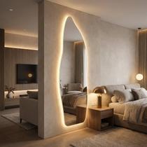 Espelho Decorativo Orgânico Magnus 150cm com Iluminação LED Integrada e Sensor Touch, 3 Cores de Luz Ajustáveis Espelho Decorativo Orgânico Magnus 150cm com Iluminação LED Integrada e Sensor Touch, 3 Cores de Luz Ajustáveis