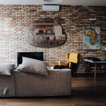 Espelho Decorativo Orgânico Pinterest Grande 80x60cm Moderno c/ Suporte de Parede Espelho Decorativo Orgânico Pinterest Grande 80x60cm Moderno c/ Suporte de Parede