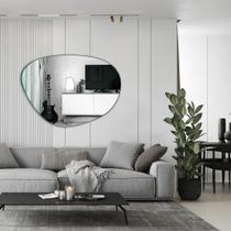 Espelho Decorativo Orgânico Pinterest Grande 80x60cm Moderno c/ Suporte de Parede