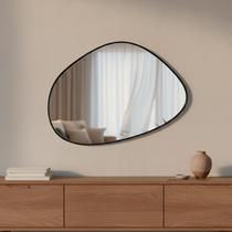 Espelho Decorativo Orgânico Pinterest Grande 80x60cm Moderno c/ Suporte de Parede