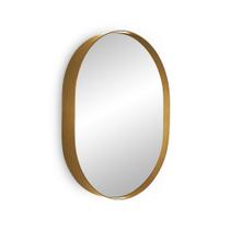 Espelho Decorativo Oval Banheiro Moldura Dourada 50X40Cm