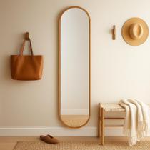 Espelho Decorativo Oval Cápsula 38x160 Grande de Parede para Quarto Banheiro Sala