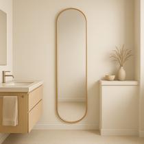 Espelho Decorativo Oval Cápsula Médio 55x160 de Parede para Banheiro Sala Quarto