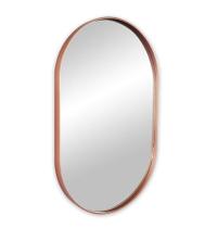 Espelho Decorativo Oval Com Moldura Rosegold 80X50Cm