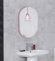 Espelho Decorativo Oval Londres 50x40cm Diversas Cores Banheiro Quarto Sala