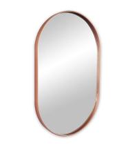 Espelho Decorativo Oval Suspenso Moldura Rosegold 80X50Cm - Papel E Parede