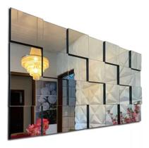 Espelho Decorativo Para Sala De Jantar Liverpool 18 Peças - 18x18cm - Decore Papel de Parede