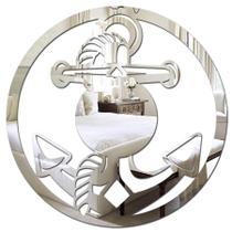 Espelho Decorativo Presente Criativo Ancora Barco Marinha