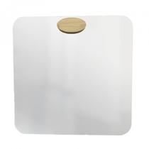 Espelho Decorativo Quadrado com Aplique Oval Pinus