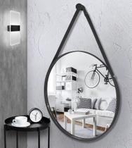Espelho Decorativo Redondo 50 Cm Ecológico + Pendurador