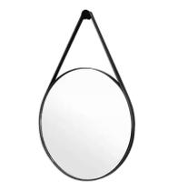 Espelho Decorativo Redondo 60cm Adnet Alça Couro