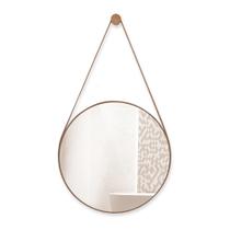 Espelho Decorativo Redondo 60cm Adnet Suspenso C/ Alça Couro Espelho Decorativo Redondo 60cm Adnet Suspenso C/ Alça Couro