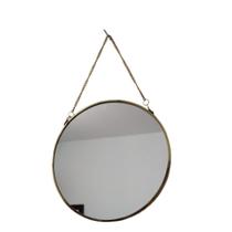 Espelho Decorativo Redondo Adnet Corrente Metal 20cm Parede Sala / Banheiro