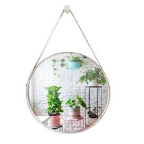 Espelho decorativo redondo - c alça em couro branco Espelho decorativo redondo - c alça em couro branco