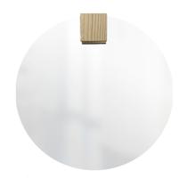 Espelho Decorativo Redondo com Aplique Retangular Pinus Marrom Incolor Espelho Decorativo Redondo com Aplique Retangular Pinus Marrom Incolor