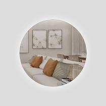 Espelho Decorativo Redondo com Led 40cm Parte Traseira de Parede para Quarto Sala Banheiro Espelho Decorativo Redondo com Led 40cm Parte Traseira de Parede para Quarto Sala Banheiro