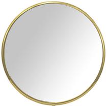Espelho Decorativo Redondo com Moldura Alumínio 40cm x 40cm Decore Pronto