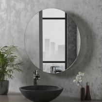 Espelho decorativo redondo de parede 40cm p/ banheiro quarto sala camarim - dupla face inclusa - Lopazzi