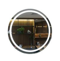 Espelho Decorativo Redondo LED Frio 6000K Touch Screen Jateado Banheiro, Sala, Quarto,Camarim Tamanho:80cm