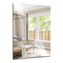 Espelho Decorativo Retangular 60X40cm Ladipado 4mm de Espessura + KIT Instalação para Sala Banheiro