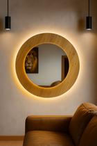 Espelho decorativo savana 80CM com LED tomada