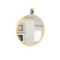 Espelho Decorativo Short Strip Amarelo Alça material sintético Preto 40 cm Redondo