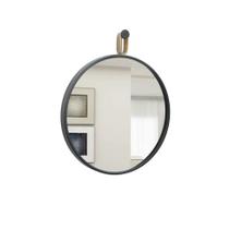 Espelho Decorativo Short Strip Preto Alça material sintético Rajado 60 cm Redondo