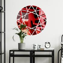 Espelho Decorativo Sol Geométrico Vermelho Espelho Decorativo Sol Geométrico Vermelho
