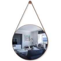 Espelho Decorativo Suspenso Com Alça 30cm + Suporte Caramelo - Funditex